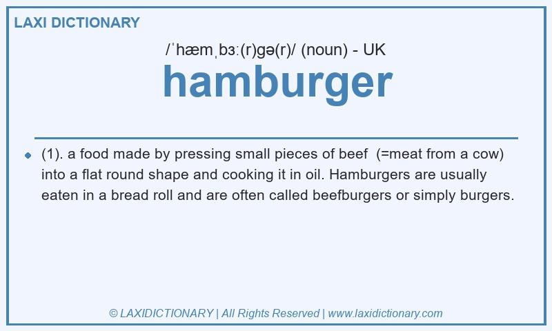 Definition hamburger in British English