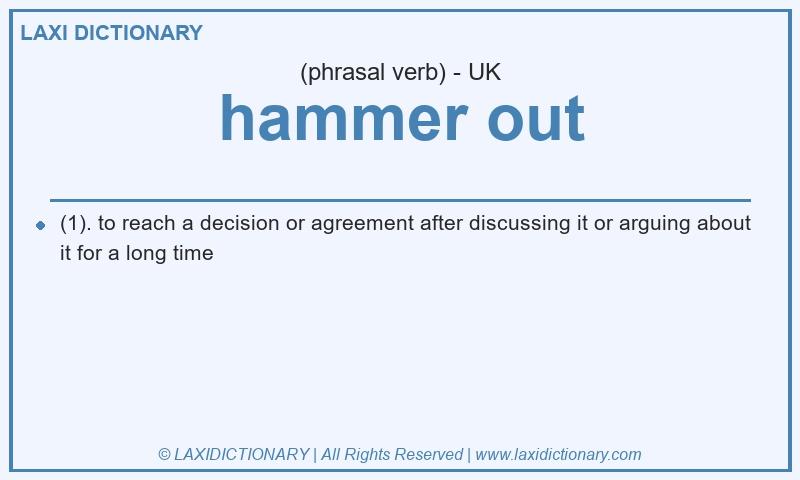 Definition hammer out in British English
