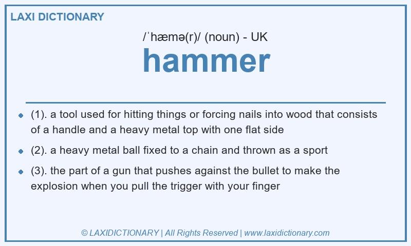 Definition hammer in British English