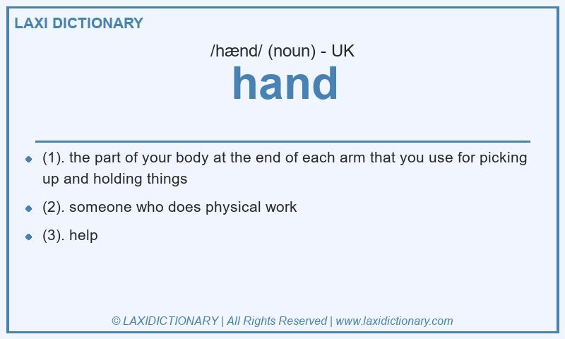 Definition hand in British English