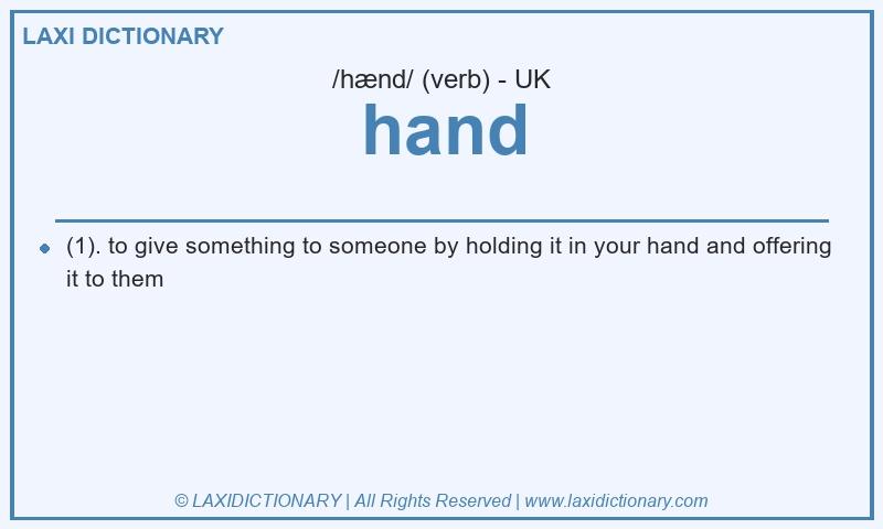 Definition hand in British English