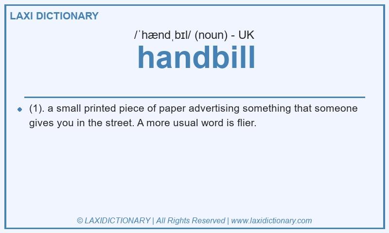 Definition handbill in British English