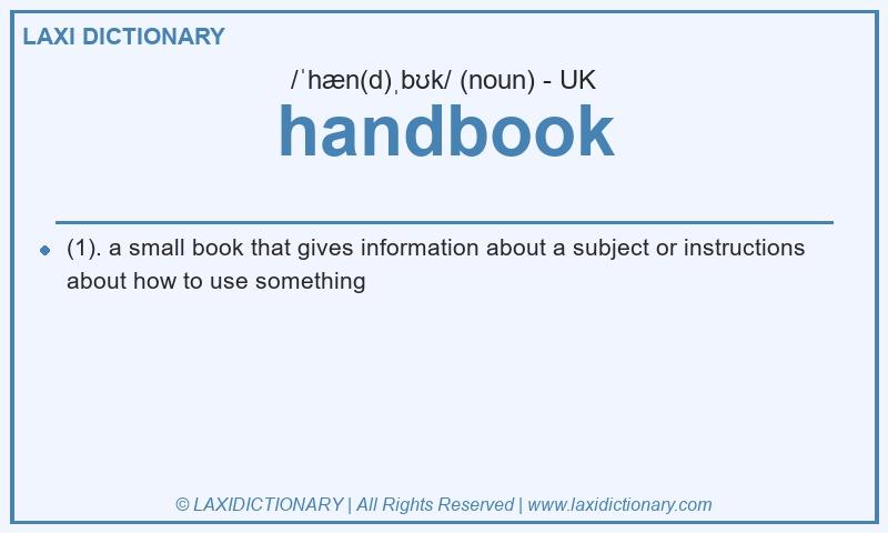 Definition handbook in British English