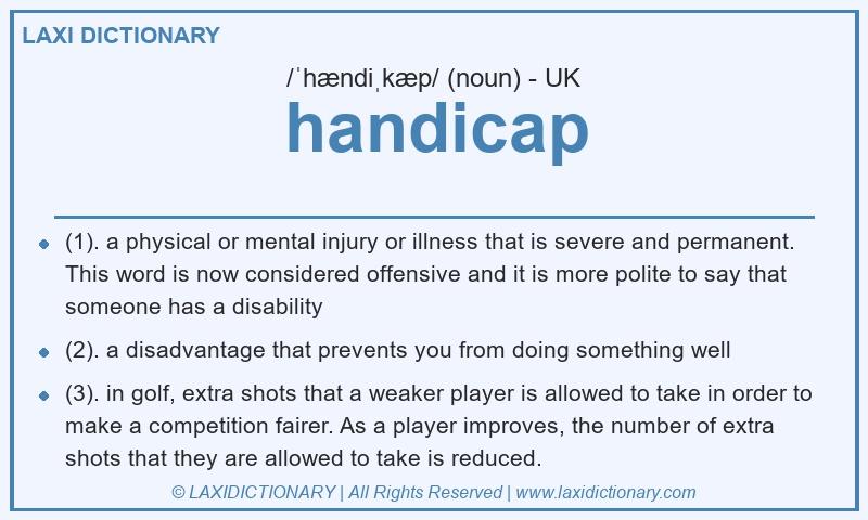 Definition handicap in British English