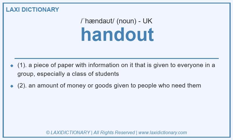 Definition handout in British English