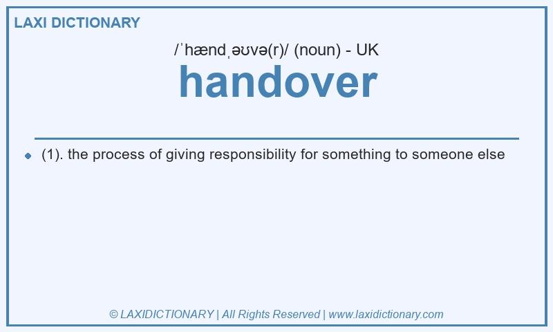 Definition handover in British English