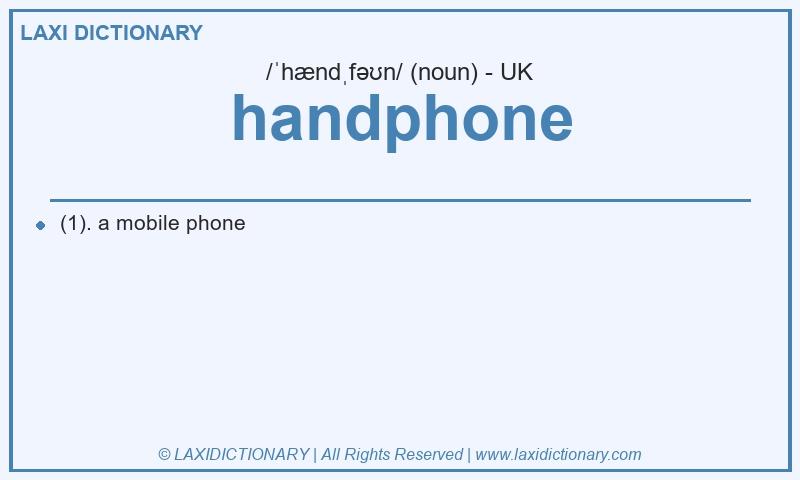 Definition handphone in British English