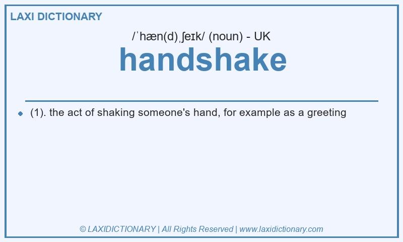 Definition handshake in British English