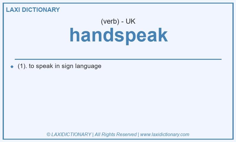 Definition handspeak in British English