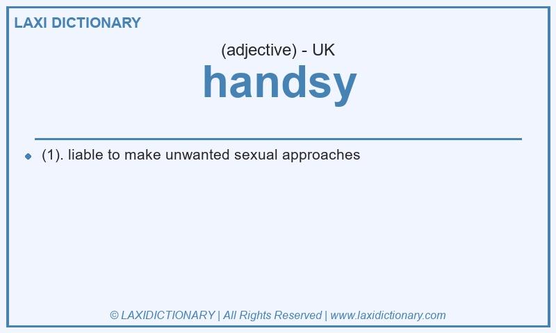 Definition handsy in British English