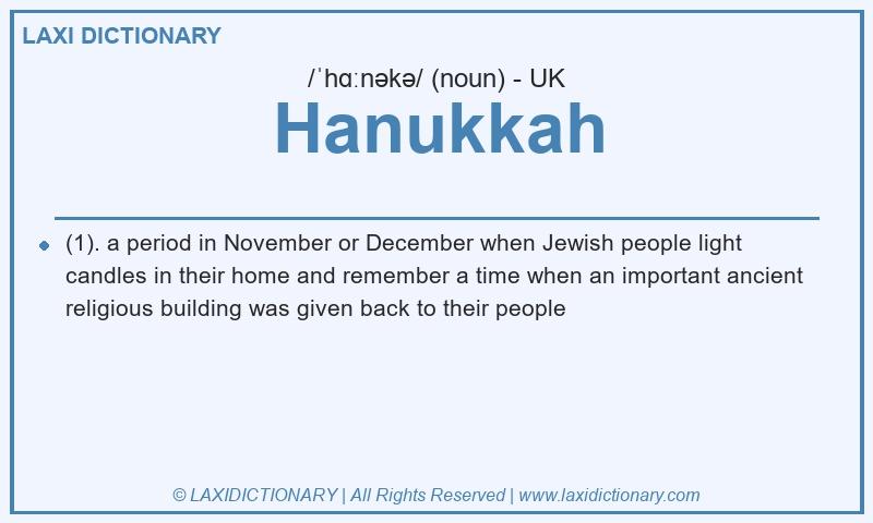 Definition Hanukkah in British English