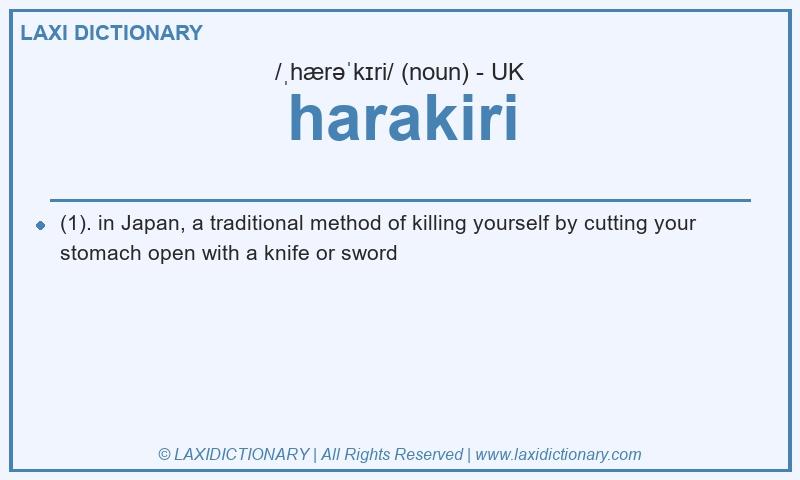Definition harakiri in British English