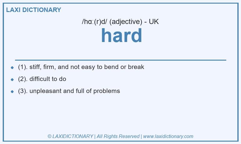 Definition hard in British English