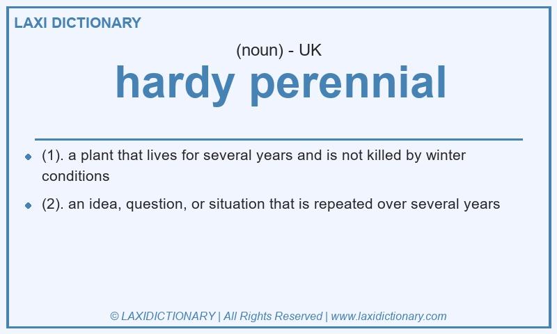 Definition hardy perennial in British English