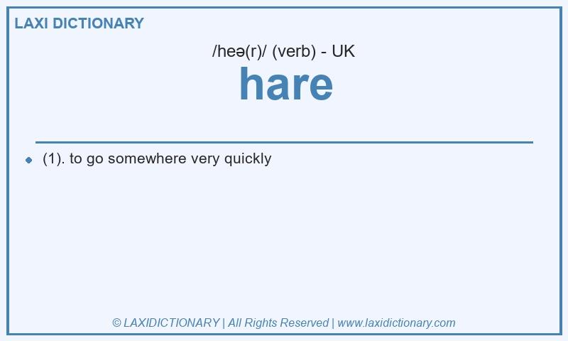 Definition hare in British English