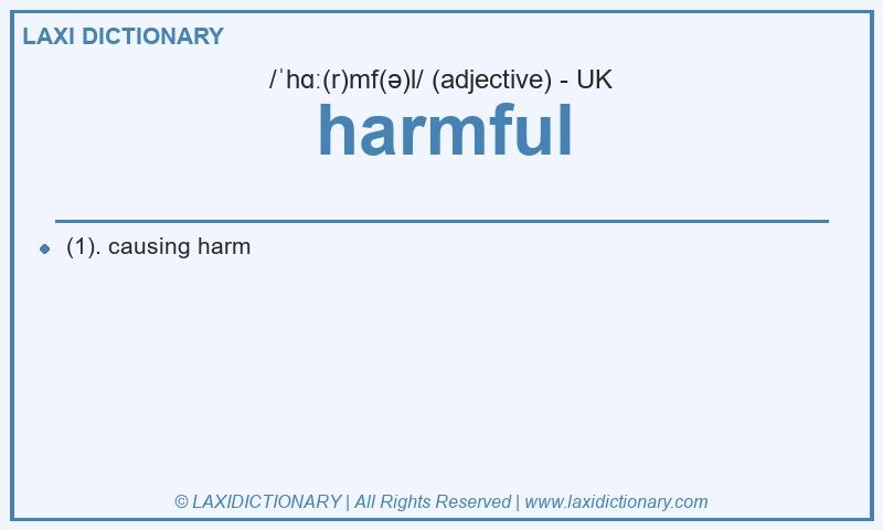 Definition harmful in British English