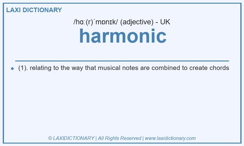 Definition harmonic in British English