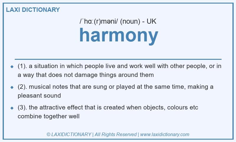 Definition harmony in British English