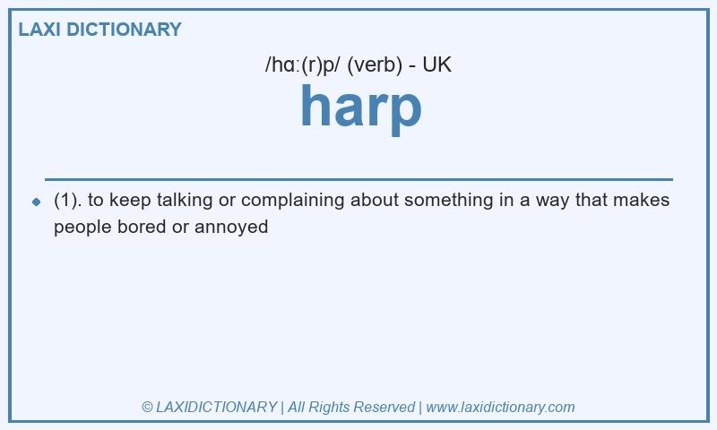 Definition harp in British English
