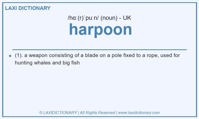 Definition harpoon in British English