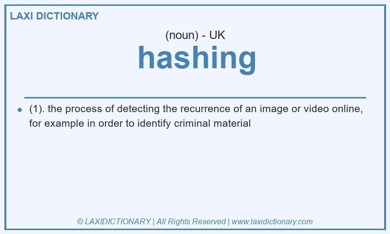 Definition hashing in British English