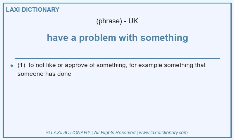 Definition have a problem with something in British English