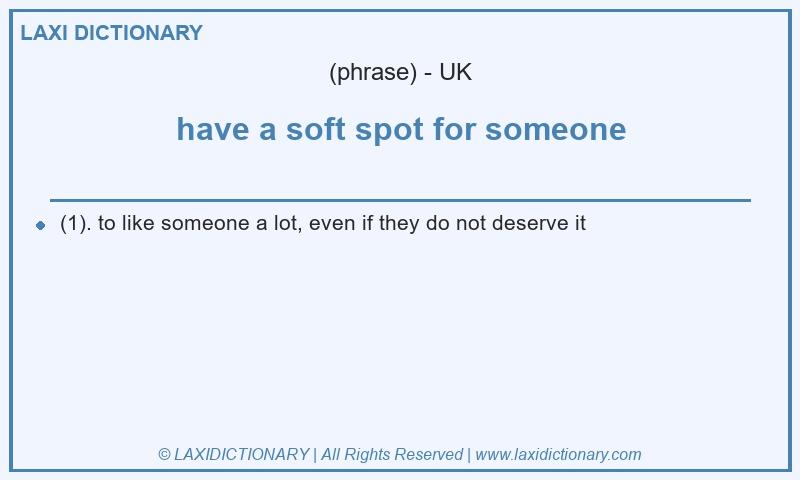 Definition have a soft spot for someone in British English