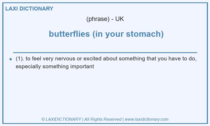 Definition  butterflies (in your stomach) in British English