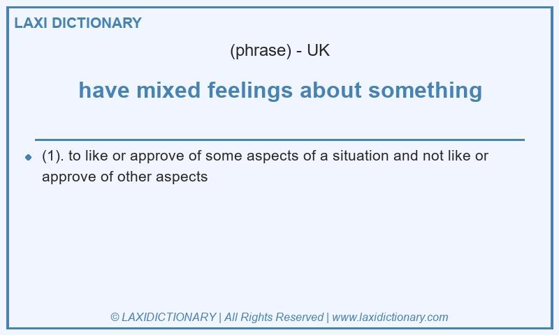 Definition have mixed feelings about something in British English