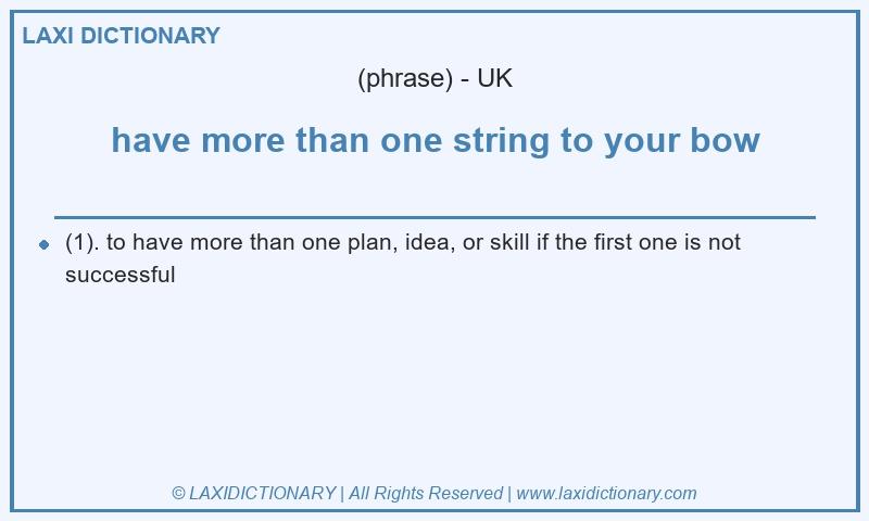 Definition have more than one string to your bow in British English