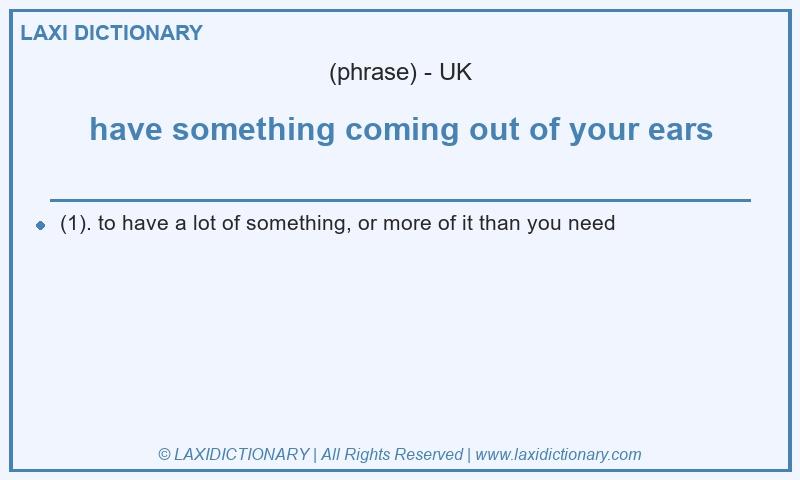 Definition have something coming out of your ears in British English