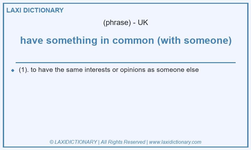 Definition have something in common (with someone) in British English