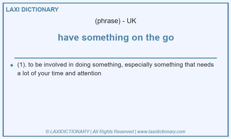 Definition have something on the go in British English