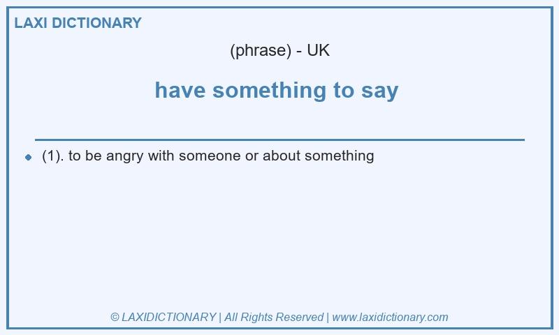 Definition have something to say  in British English
