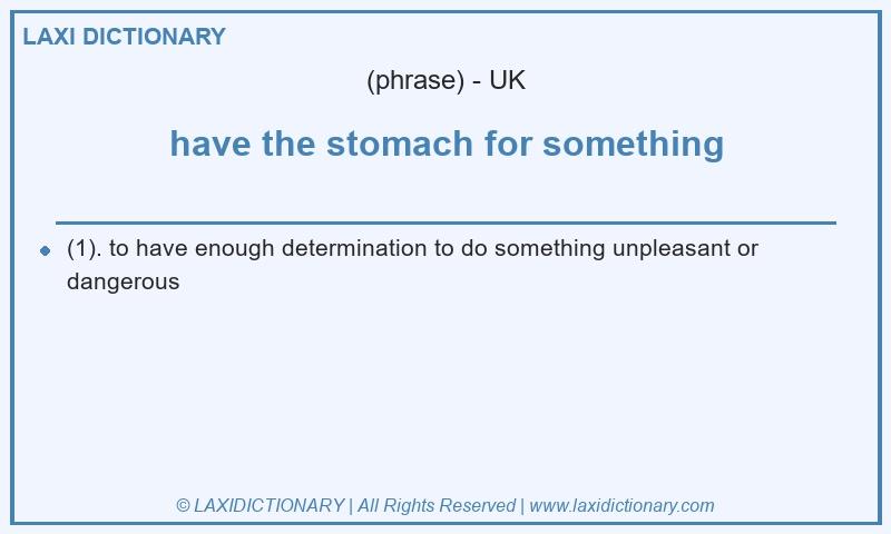 Definition have the stomach for something in British English