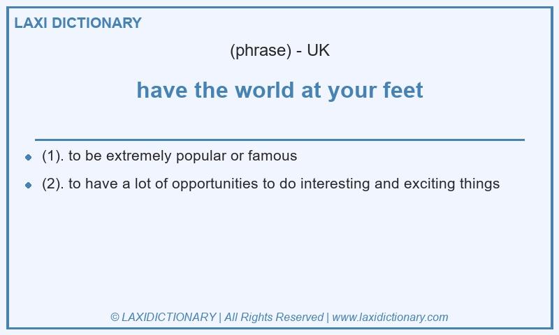 Definition have the world at your feet in British English