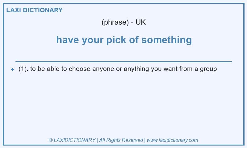 Definition have your pick of something in British English