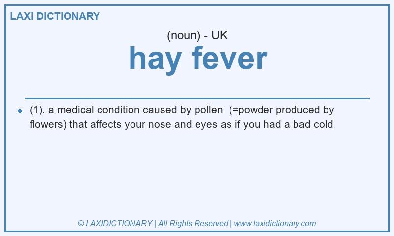 Definition hay fever in British English