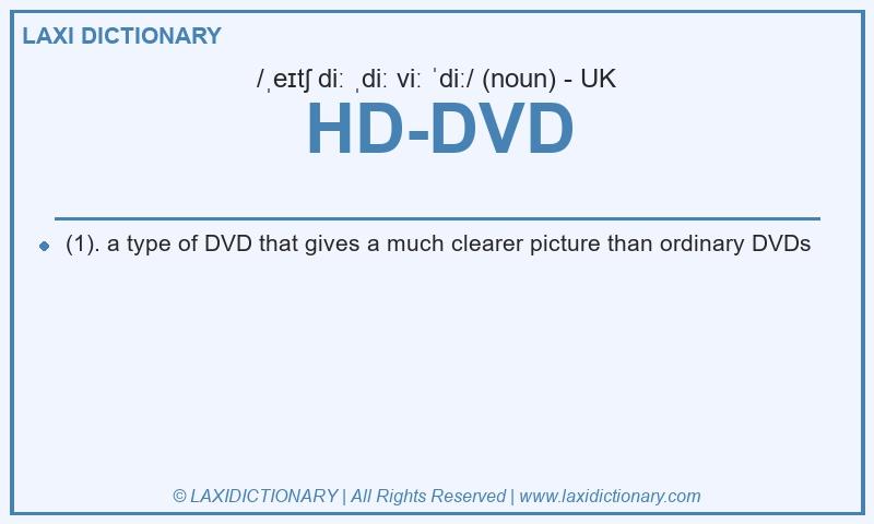 Definition HD-DVD in British English