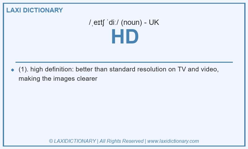 Definition HD in British English