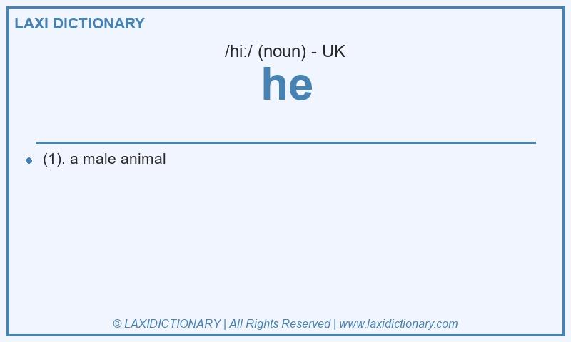 Definition he in British English