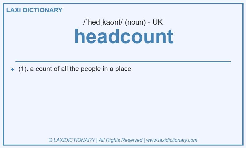 Definition headcount in British English