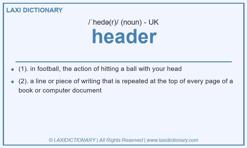 Definition header in British English