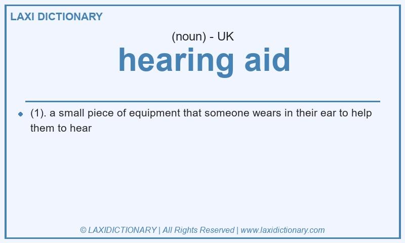 Definition hearing aid in British English