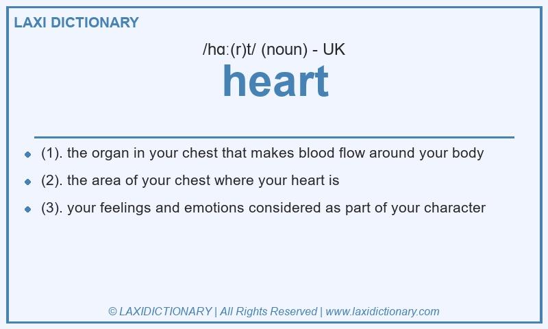 Definition heart in British English