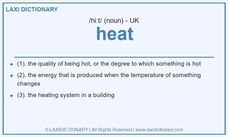 Definition heat in British English