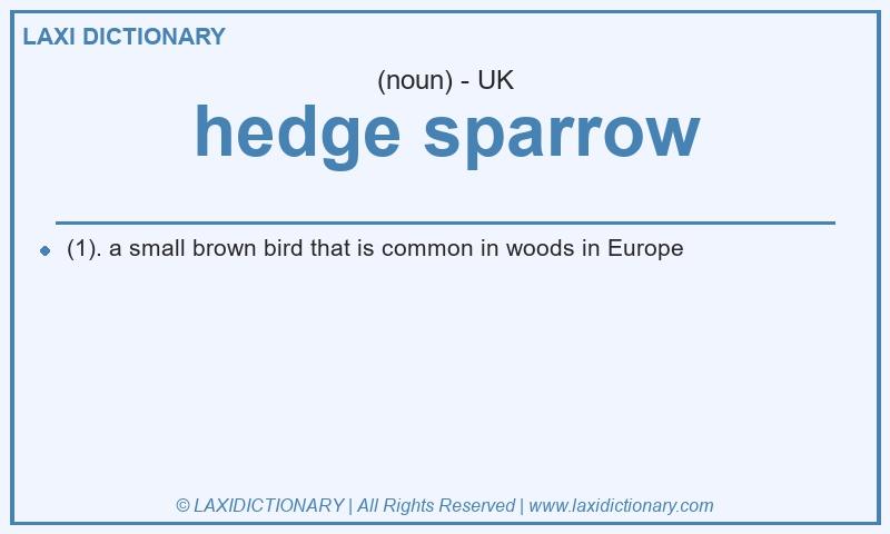 Definition hedge sparrow in British English