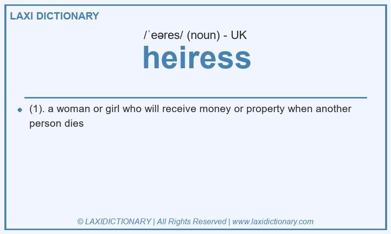 Definition heiress in British English