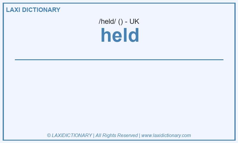 Definition held in British English