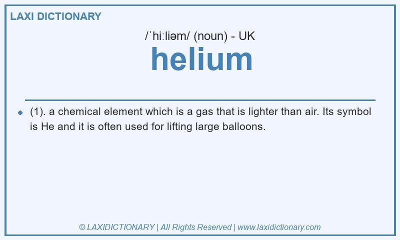 Definition helium in British English
